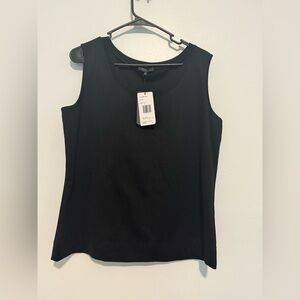 NEW LAFAYETTE 148 New York  Black Qality Cotton Stretch Basic Tank Top Size XL